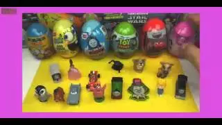 Surprise eggs liliya 20 Surprise Eggs Kinder Surprise Disney Pixar Cars 2 Thomas Spongebob HD