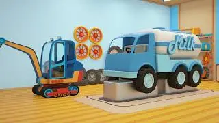 🚗🚙🚕 Cartoni animati per bambini | GRANDI VEICOLI DA LAVORO | Latte sulla strada 🔧💪💨