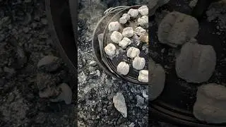 Campfire Biscuits #cooking #campfire #campfirecooking #castironcooking #castiron #dutchoven #biscuit