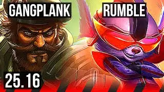 GANGPLANK vs RUMBLE (TOP) | 5/1/4 | KR Grandmaster | 25.16