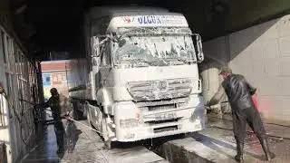 18 dakikada Tır nasıl yıkanır ? How its made? Washing a truck in 18 min