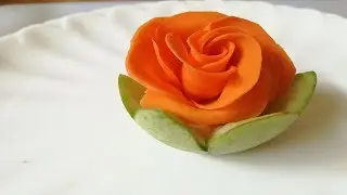 Attractive Rose Carrot Flower Fruit Garnish With Watermelon