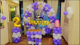 2nd Birthday Balloon Decoration 💜 | Purple & White Theme | Baby Girl Birthday SetupNB Events Planner