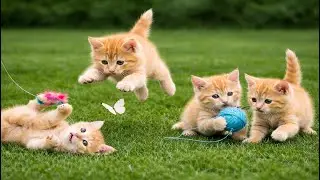 🐱✨ Cute Colorful Kittens Running After Mice | Cute Cat Clips | Cute Cat Moments