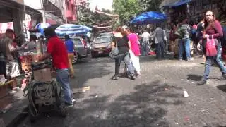 Walking in busy Mexico city center