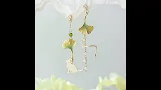 New Korean Flower Asymmetrical Dangle Earrings for Women Long