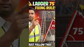 Ladder 75&deg; Fixing Rule 🔥 | IS 3696 Safety Standard | Avoid Site Accidents #ladder #safety #shorts