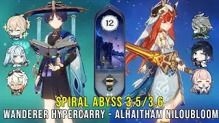 C1 Wanderer Hypercarry and C0 Alhaitham Nilou Bloom - Genshin Impact Abyss 3.5 3.6 - Floor 12 9