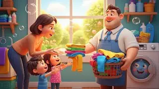 Washing Clothes Song 👕 | 3D Kids Animation