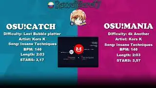 [Osu!catch - Osu!mania] | Kors K - Insane Techineques [platter and Another] | kawaiisoro17