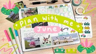 PLAN WITH ME | June 2020 Bullet Journal Set Up - Pond and Froggy Theme ✨