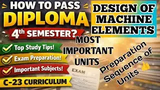 How to Pass Design of Machine Elements ll Most Important Units to prepare ll#dmec23