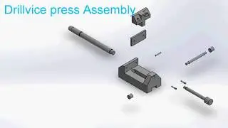 Assembly of drillvice PRESS parts in Solidworks Animation #CAD #SOLIDWORKS