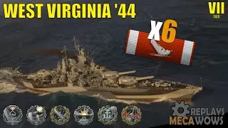 West Virginia '44 6 Kills & 156k Damage | World of Warships Gameplay