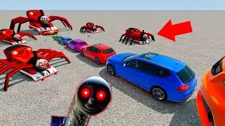 CHOO-CHOO CHARLES vs Lighting McQueen. Big & Small Cars Crash Test | BeamNG