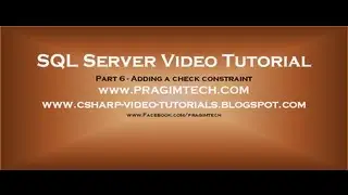 Adding a check constraint - Part 6