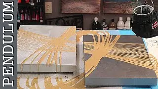 Metallic ABSTRACT Diptych Pendulum | Silver and Gold | Fluid Art | Abstract Art