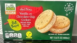 Aldi&rsquo;s Earth Grown/ Plant Based Vanilla  with Chocolate  Chip Cookies #veganfoodtastetest #oatbased