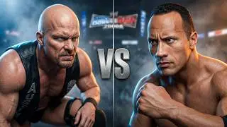 WWE Smackdown vs Raw 2008 Steve Austin vs The Rock