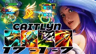 WILD RIFT CAITLYN ADC GAMEPLAY | 17 -1 -7 MVP | CAITLYN  BUILD RUNES