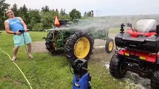 WASHING MY TRACTOR 1955 John Deere 40 S jd 40 CLEANING IT UP