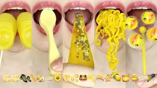 asmr YELLOW FOODS (EMOJI FOOD) 노란색 이모지 먹방 eating sounds