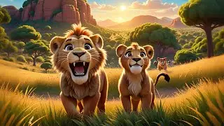 Three Little Lions Learn to Roar | Fun Animal Song for Kids | Nursery Rhymes and Baby Songs