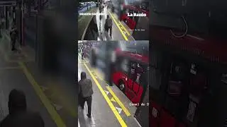 Sujeto empuja a mujer #Polic&iacute;a al paso del #Metrob&uacute;s #CDMX