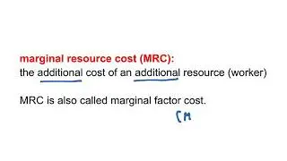 Marginal Resource Cost