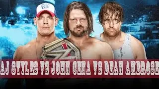 WWE No Mercy 2016 John Cena vs AJ Styles vs Dean Ambrose Highlights 9 October 2016
