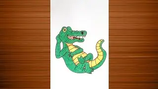 How to draw a crocodile 🐊 || very easy || step by step || Dipali Arts 