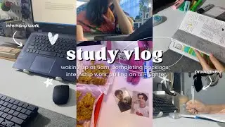 study vlog 📁 pulling an all-nighter, productive days in my life, completing backlogs, lots of coffee