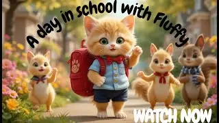 A day in school with Fluffy| Fun nursery rhyme song for kids|(@Arfakids5)