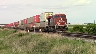 CP Railfanning HD: CP 8707, DPUs 8804 and 8782 Eastbound at Woodman 2018/6/16  3/4
