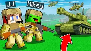 Mikey and JJ joined Military Civilization in Minecraft ! (Maizen)