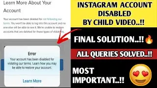 Instagram Account Disabled By Sending Video | Instagram Account Disabled (FINAL SOLUTION)