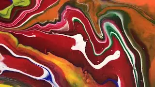 SHOW N TELL - 2 amazing bright colored paintings!  1-puddle pour & 1-random paint drop