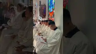 The altar servers are like angels during Easter Vigil Mass .
