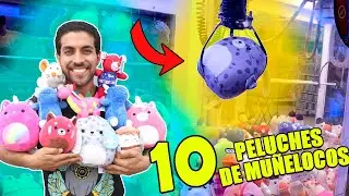 GANAMOS 10 PELUCHES DE LA MÁQUINA DE MUÑELOCOS (POR TERCERA VEZ) | VENCIENDO MÁQUINAS DE GARRA