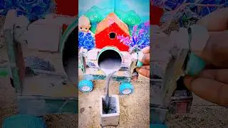 DIY mini Pilar construction video | mini tractor machine video |#youtubeshorts #shorts #tractor