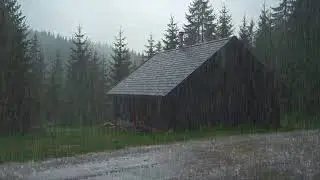 Heavy Night Rainfall for Insomnia Relief and Calm Sleep | Soft Peaceful Nature Ambience