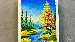 How I Painted This Peaceful Autumn River Landscape