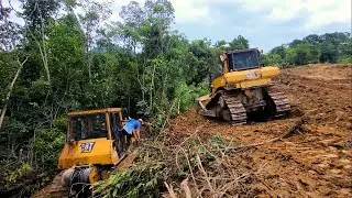 Как очистить землю с помощью бульдозера CAT D7R и CAT D6G