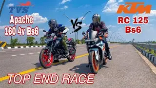 TVS Apache 160 4v Bs6 Vs KTM RC 125 Bs6 [ Top End Race ] Ashish AKC