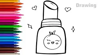 How to Draw a Cute Lipstick Easy | Lipstick Drawing | Drawing For Kids