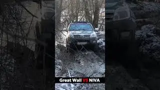 Есть догадки, почему так вышло? Great Wall Hover и Лада Нива на бездорожье. #нива #ховер #бездорожье
