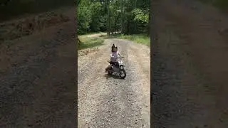 My 4yr old learning how to #sendit on his new razor mx350.