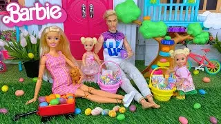 Barbie & Ken Doll Family Easter Morning Routine and Egg Hunt