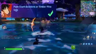 Push Giant Boulders or Timber Pine logs Fortnite