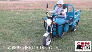 Lot 8955 SDLanch IRET13 Electric Tricycle, Dump Bed, Fold Downsides, Lights, Storage Box